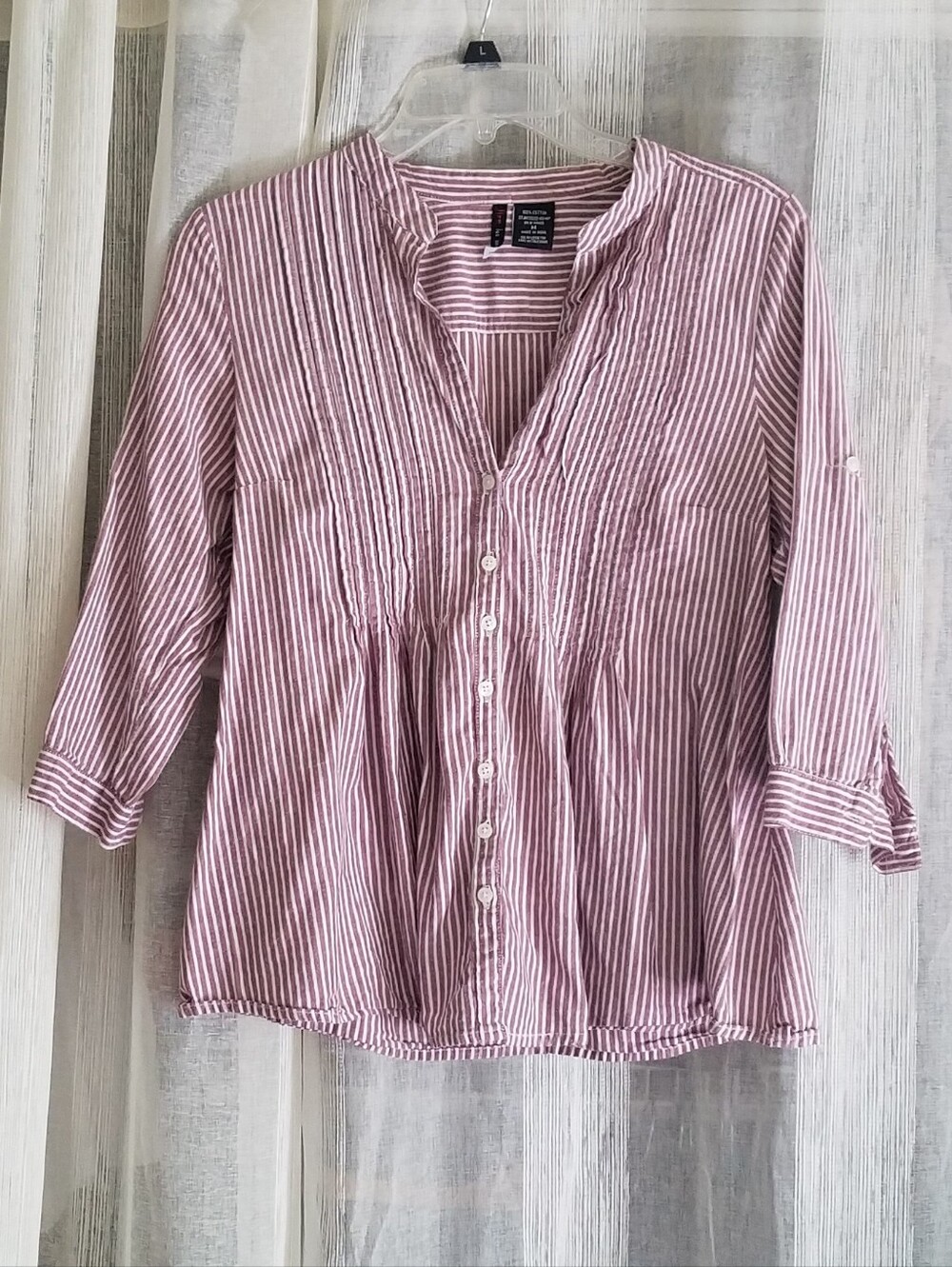 Cute Flare Waisted Button Top With Adjustable Sleeves